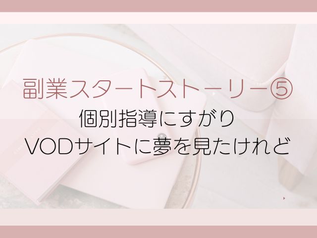 個別指導にすがりVODサイトに夢を見たけれど